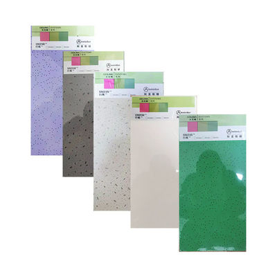 Paneles de techo de lana mineral cuadrada para diseño de interiores modernos y absorción de sonido
