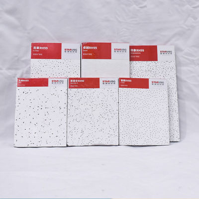 Paneles de techo de lana mineral cuadrada para diseño de interiores modernos y absorción de sonido