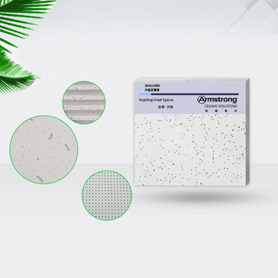 Paneles de techo de lana mineral cuadrada para diseño de interiores modernos y absorción de sonido