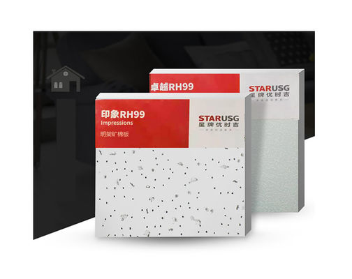 600x600mm Tejidos de paneles de techo de fibra mineral acústica con superficie de agujero